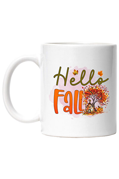 StoryGift Romania Cana cu mesajul "Hello, Fall", toamna, ilustratie, buna, fu...