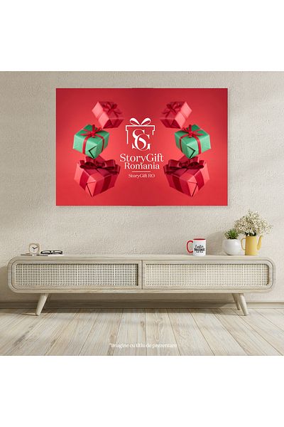 StoryGift Romania Cana cu textul "Easter blessings" - binecuvantari de Paste cu Maner Rosu, Cu Maner Rosu