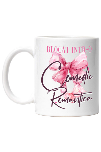 StoryGift Romania Cana Funda roz blocat intr-o comedie romantica, 330ml, Cera...