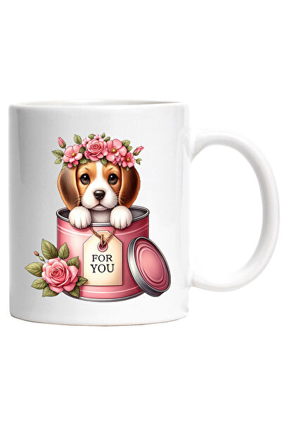 StoryGift Romania Cana cu un catelus vesel care iese dintr-o conserva | ilust...