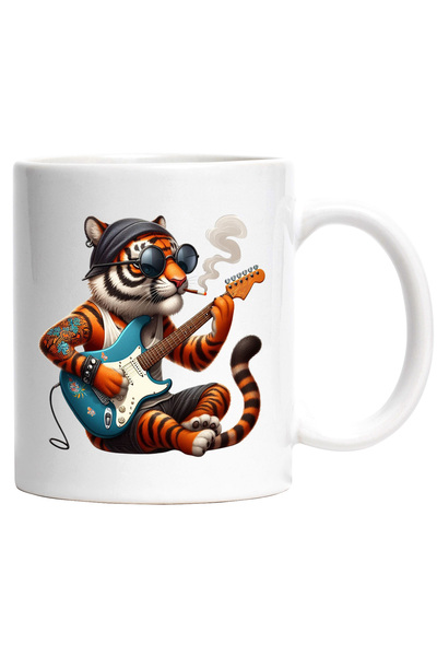 StoryGift Romania Cana cu un tigru tatuat care canta la chitara | ilustratie ...