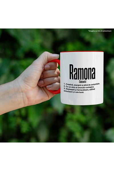 StoryGift Romania Mug With Name Ramona, and Motivational Message, Creative, Smart, Curious, Amu, With, STG