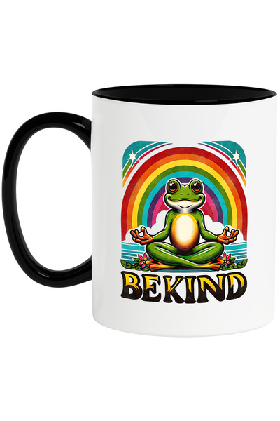 StoryGift Romania Cana cu o broasca in pozitie de yoga cu mesajul "Be kind", ...