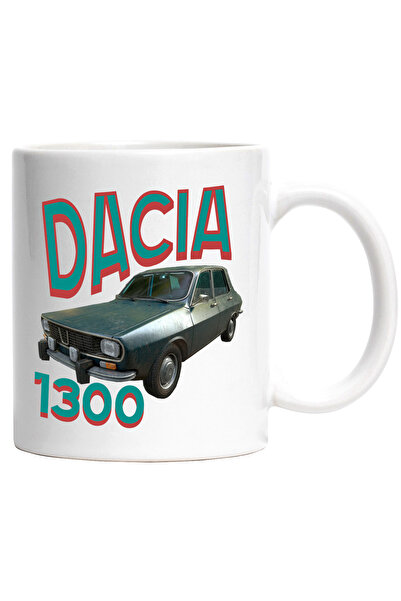StoryGift Romania Cana masina vintige Romaneasca Dacia 1300 Haios, 330ml, Ceramic cu Maner Alb, Cu Maner Alb
