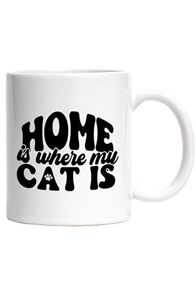 StoryGift Romania Cana pentru iubitorii de pisici cu textul ""Acasa" este loc...