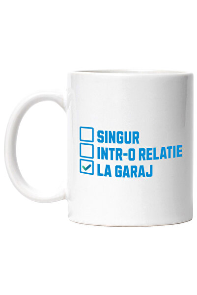 StoryGift Romania Cana cu Locatie Lista Optiuni Bifare Text Singur Intr-o Relatie la Garaj Bifa, C, Cu Maner Alb