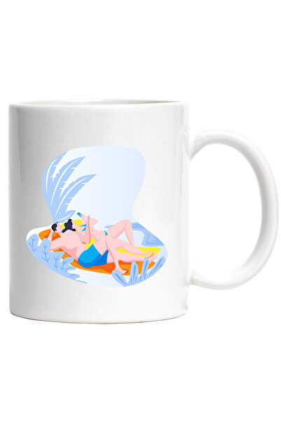 StoryGift Romania Cana Cu Cuplu, Telefon, Plaja, Vacanta, Multicolor 330 ml, ...