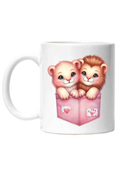 StoryGift Romania Cana cu 2 pui de leu in buzunare, ilustratie, inghesuiti, a...