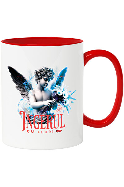 StoryGift Romania Cana cu Copil Statuie Cui Aripi Buchet De Flori Text Ingeru...