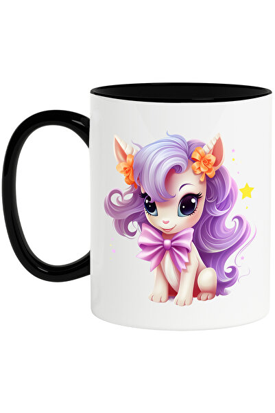 StoryGift Romania Cana cu un ponei | ilustratie | coama lunga | mov | stelute...