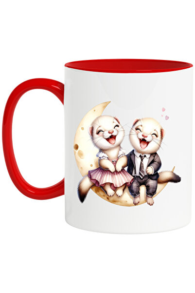 StoryGift Romania Cana cu 2 rozatoare care rad, ilustratie, semiluna, costum,...