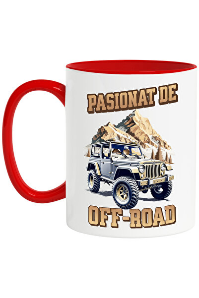 StoryGift Romania Cana pasionat de off-road masina munte aventura , 330ml, Ce...