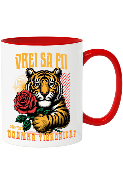 StoryGift Romania Cana tigru cu trandafir vrei sa fii doamna tigroaica, roman...