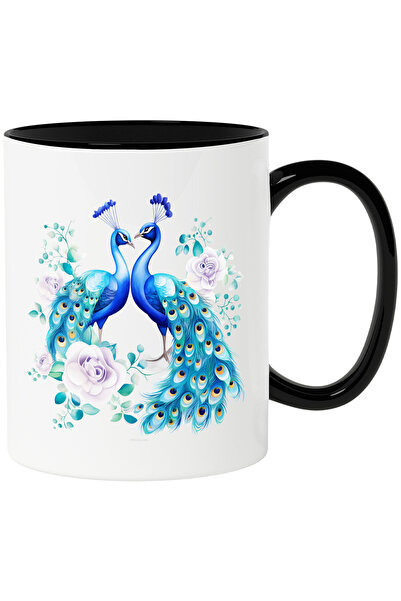 StoryGift Romania Cana cu o paunita si un paun | ilustratie | flori | plante ...