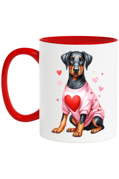 StoryGift Romania Cana cu un catel Rottweiler | ilustratie | bluza | roz | in...