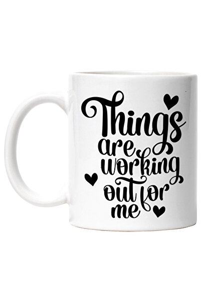 StoryGift Romania Cana cu inimioare si textul "Things are working out for me"...