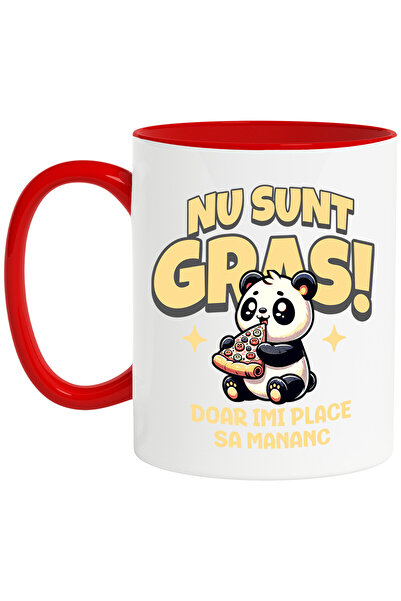 StoryGift Romania Cana cu Panda Gras Cu Felie Pizza Vesel Text Haios Iubitori...