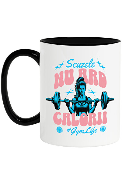 StoryGift Romania Cana Scuzele Nu Ard Calorii #GymLife, 330ml, Ceramica cu Ma...