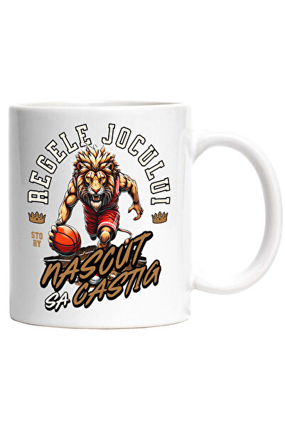 StoryGift Romania Cana cu Regele Leu Furios Jucator de Bascketball Sport Meci...