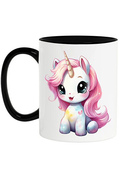 StoryGift Romania Cana cu un unicorn vesel | ilustratie | coama lunga | roz |...