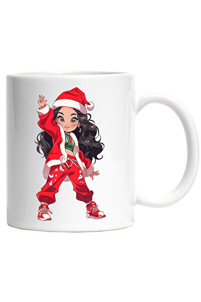 StoryGift Romania Cana cu o fata craciunita imbracata modern | ilustratie | p...