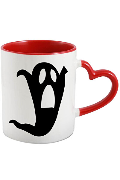 StoryGift Romania Cana cu o fantoma speriata - Halloween cu Maner Inima Rosie...