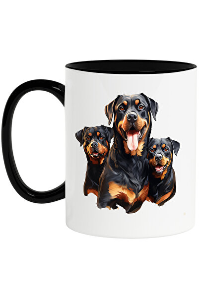 StoryGift Romania Cana cu niste caini Rottweiler, ilustratie, jucausi, bucuro...
