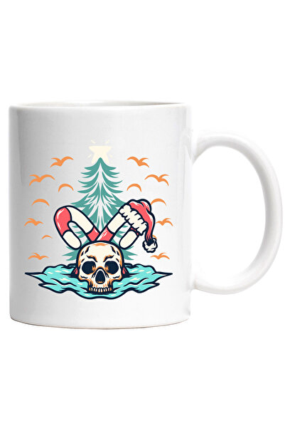 StoryGift Romania Cana Cu Baston Craciun, Brad, Craniu, Iarna, Multicolor 330...