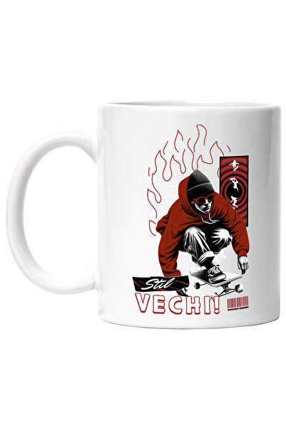 StoryGift Romania Cana Baiat gangster pe skateboard text stil vechi, 330ml, C...