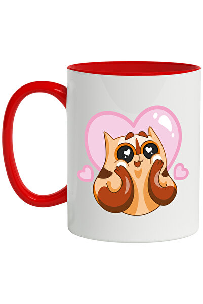 StoryGift Romania Cana Cu Pisica, Indragostita, Inimi, Iubire, Dragoste, Mult...