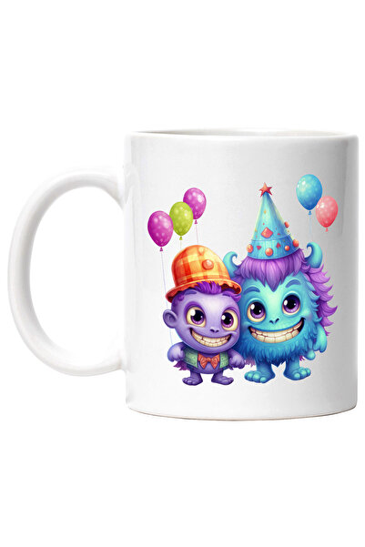StoryGift Romania Cana cu 2 creaturi bucuroase | ilustratie | aniversare | ba...