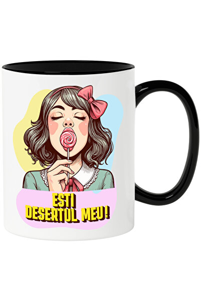 StoryGift Romania Cana Fata cu acadea, funda text esti desertul meu, 330ml, C...