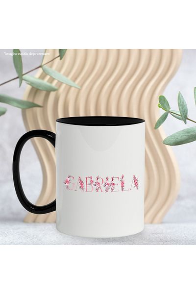 StoryGift Romania Mug With Name Gabriela, Floral, Colorful, Creative, Beautiful, Unique, 330ml, Ceramics, With ,STG