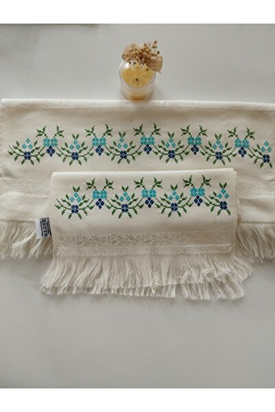 Etamin El İşleme Analı Kızlı Havlu Takımı