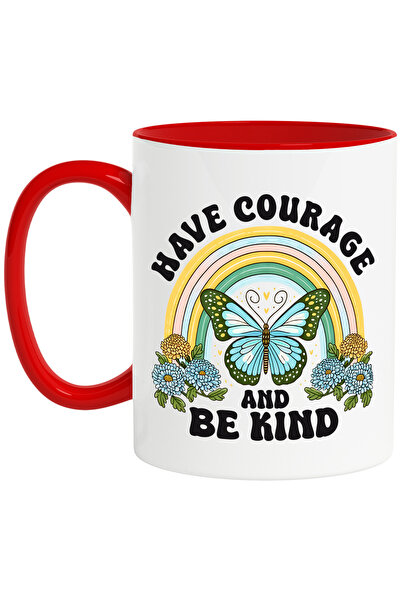 StoryGift Romania Cana cu mesajul "Have courage and be kind", ilustratie, mot...