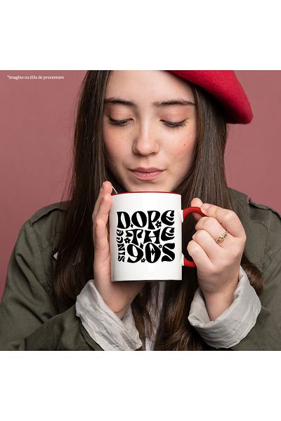 StoryGift Romania Popcorn mug with the message "Dope since the 90s" - merchandise from the '90s with M, Cu, STG