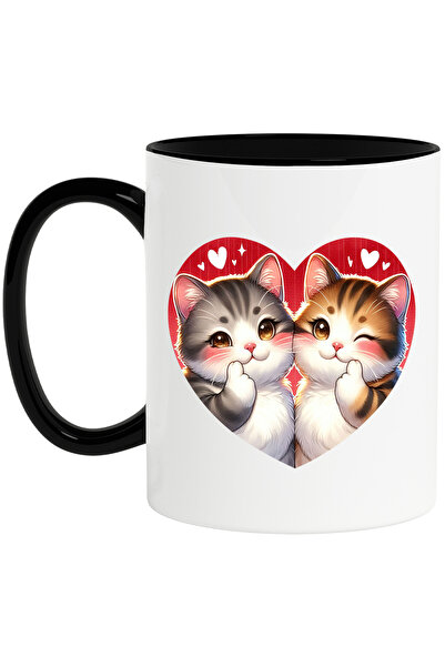 StoryGift Romania Cana cu 2 pisicute grasute | blanoase | ilustratie | inima ...