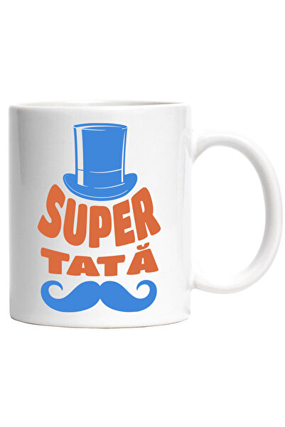 StoryGift Romania Cana Super tata, palarie inalta si mustata, familie, 330ml,...