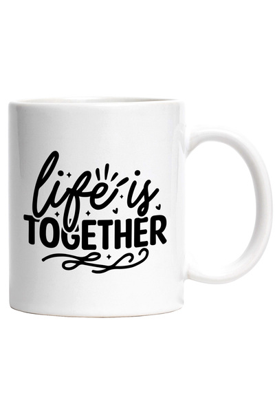 StoryGift Romania Cana cu inimioare si textul "Life is together" - viata inse...