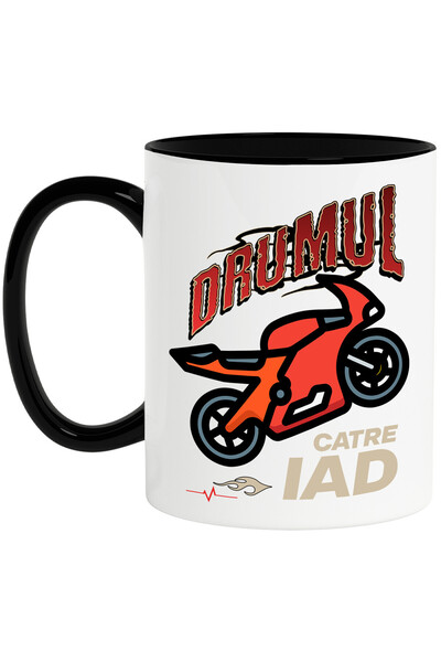 StoryGift Romania Cana cu Motocicleta rosie Motor Curse Pasiune Viteza Text D...