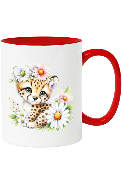 StoryGift Romania Cana cu un pui de ghepard care sta printre flori | ilustrat...