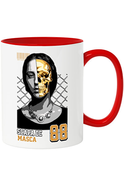 StoryGift Romania Cana Femeie Cu Masca Stil Craniu Fii Tu Insuti Scapa De Mas...