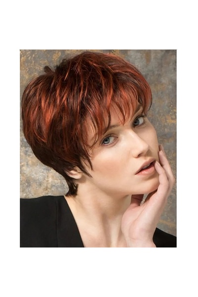 animis beauty Peruca scurta Aramiu Cupru, Animis Beauty ®, fibra sintetica cu...