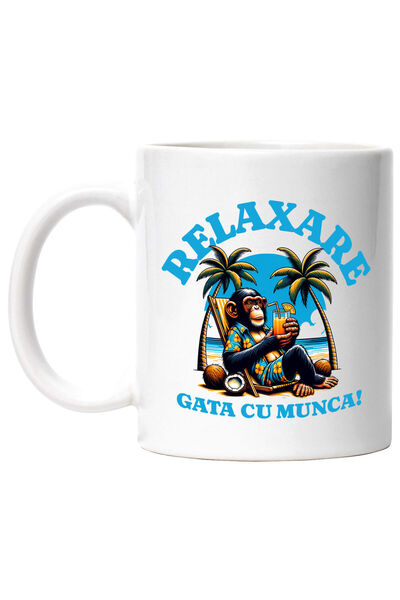 StoryGift Romania Cana cu Maimuta In Costum De Plaja Cu Flori Pe Sezlong Plaj...