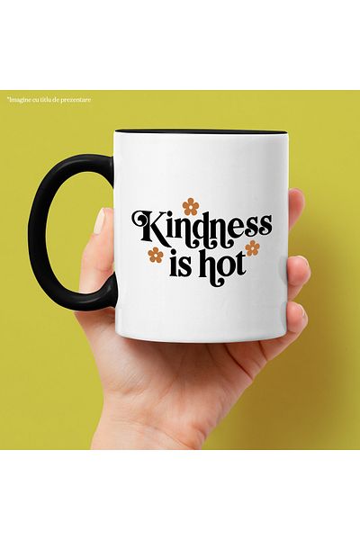 StoryGift Romania Popcorn mug with the message in English "Kindness is hot" - kindness is hot, With ,STG