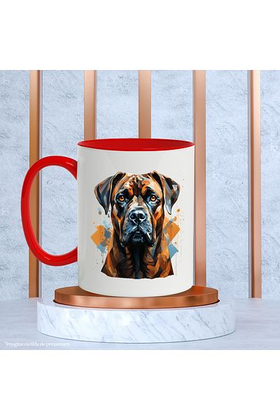 StoryGift Romania Dog Mug, Geometry, Paint Drops, Illustration, Multicolor 330 ml, Ceramics, With ,STG