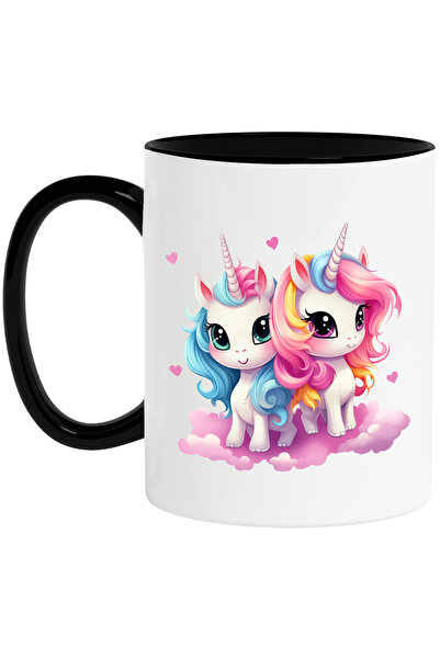 StoryGift Romania Cana cu 2 unicorni fericiti | ilustratie | zambesc | inimi ...