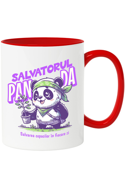 StoryGift Romania Cana SALVATOR URS PANDA ECOLOGIE POLUARE, 330ml, Ceramic cu...
