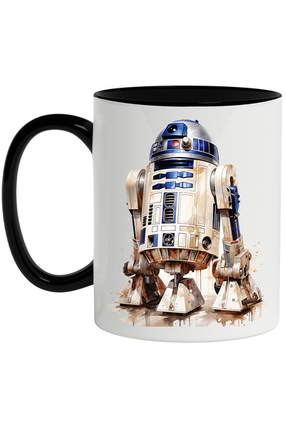 StoryGift Romania Cana Cu R2-D2, Robot, Star Wars, Sci Fi, Personaj Fictiv, Razboiul Stelelor, Mul, Cu Maner Negru