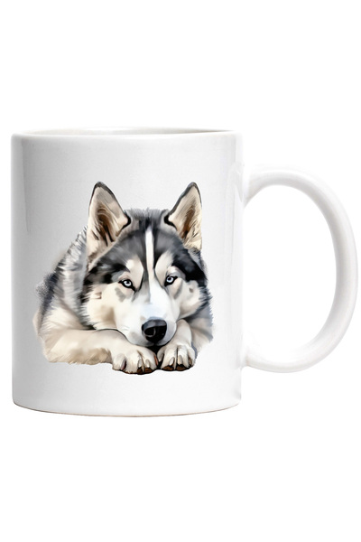 StoryGift Romania Cana cu un caine Husky care sta degeaba | intins | ilustrat...